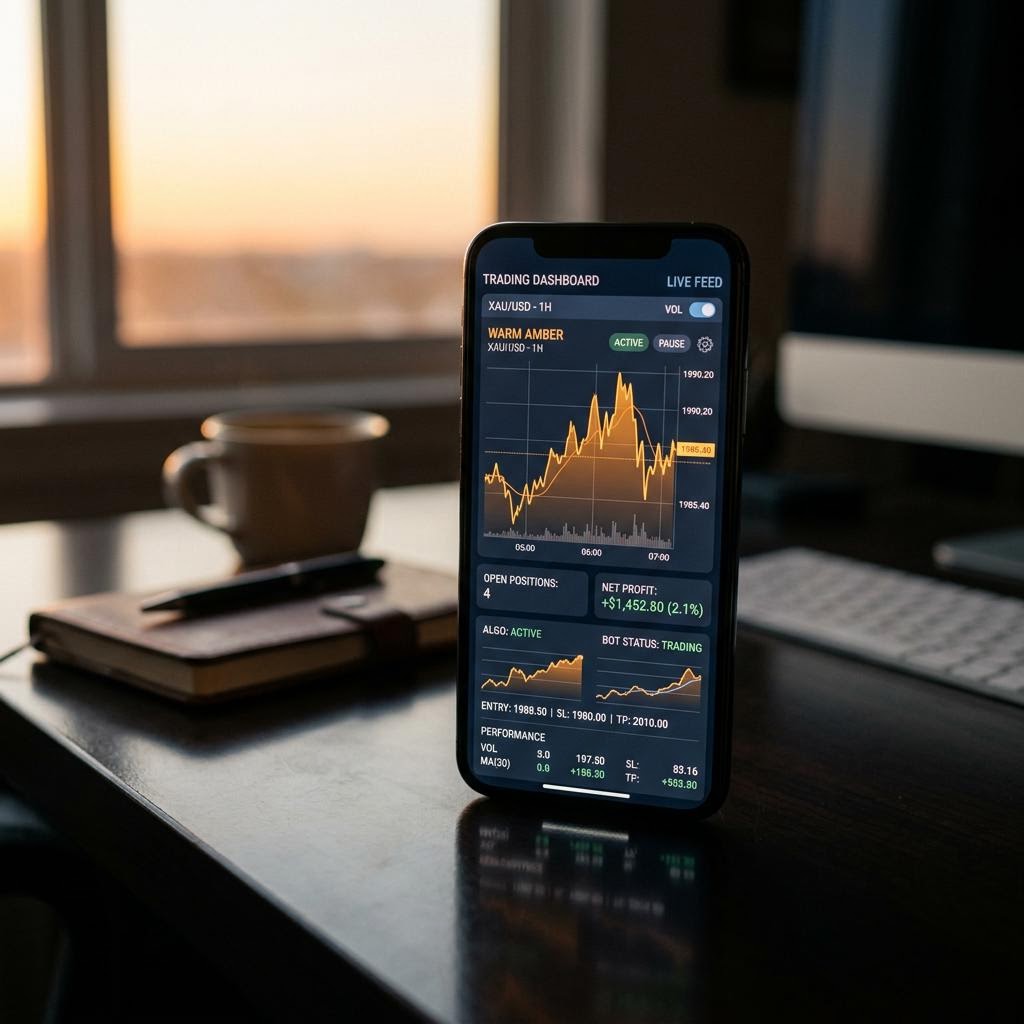 Zlaty Zralotel AI crypto trading platform interface on a mobile device